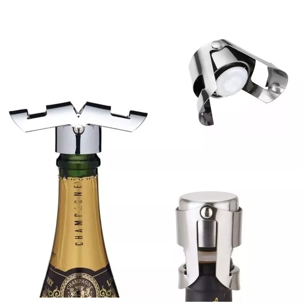 Tampa Para Champagne Vinho Espumante Rolha Garrafa Inox Design De Luxo em Oferta na Shopee