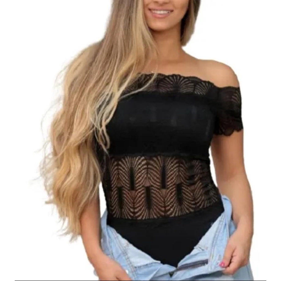 Body Blusinha Renda Ciganinha Caida No Ombro Barato
