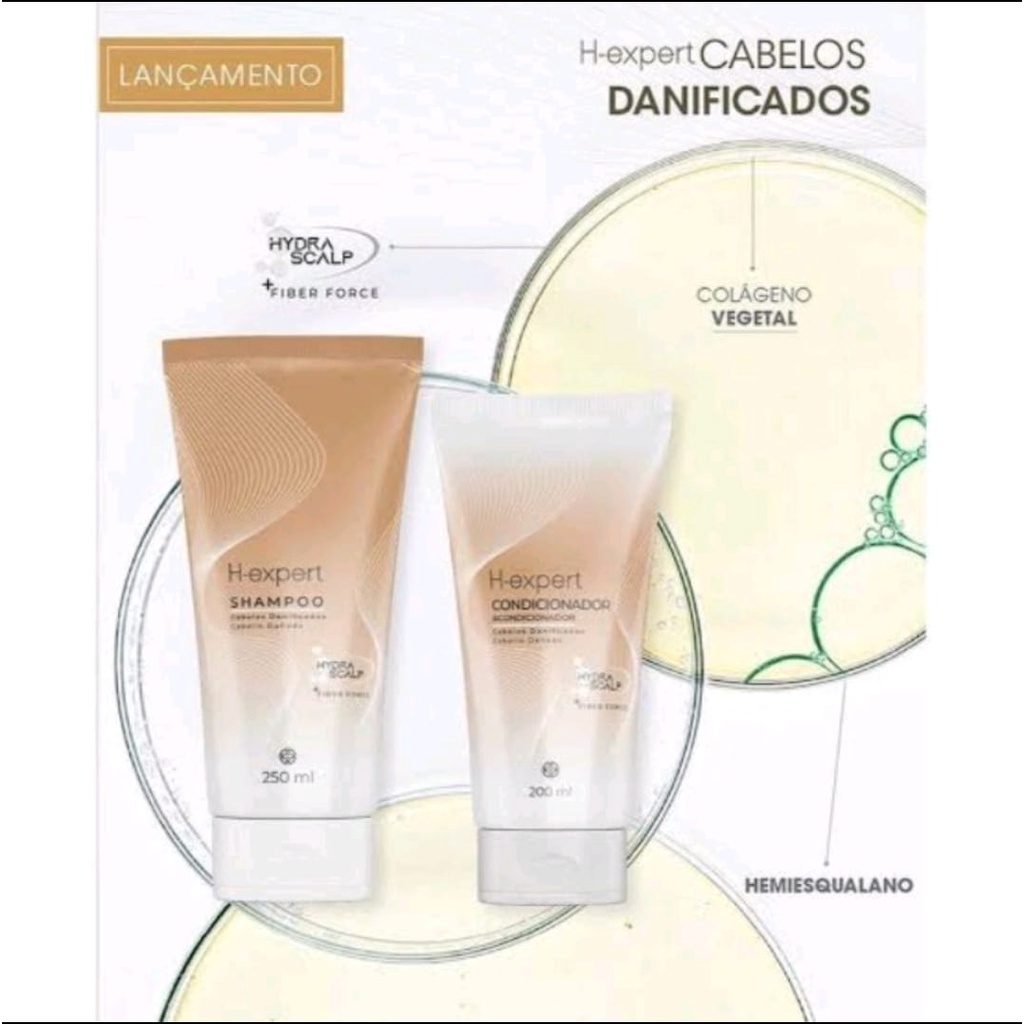Kit Shampoo + Condicionador H-Expert para cabelos danificados