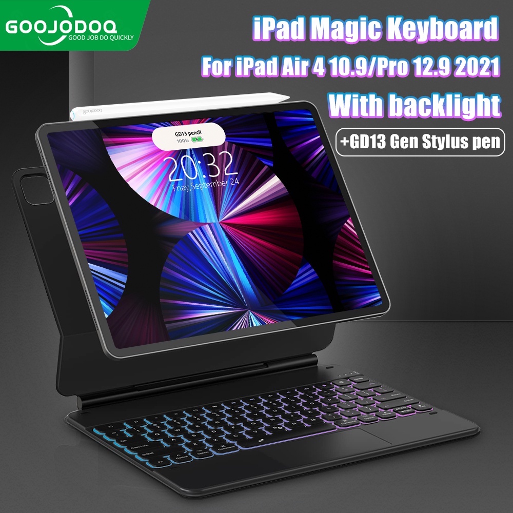 Goojodoq1th Capa De Teclado Rebound Mágica Magnética Com Compatível Para iPad Pro 11/Air 5/4 Fácil Conjunto Flutuante Suporte De Precisão