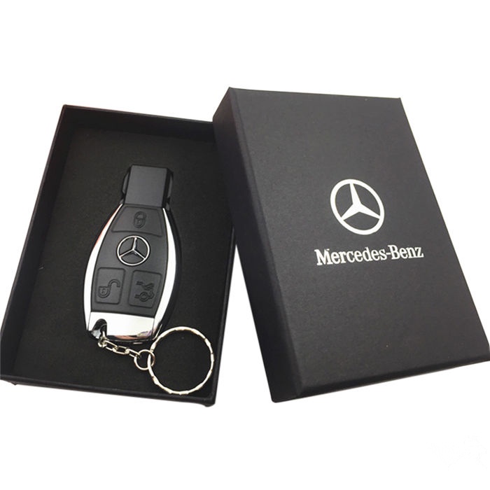 (Em Estoque) + Caixa Logotipo Benz Chave Do Carro Modelo Usb Flash Drive Gb Gb 32 16 8gb 64gb Disko De Memória Pen Drive