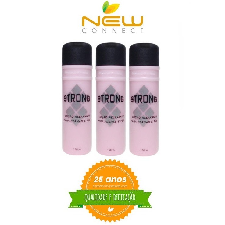 Loção Relaxante de Pernas Strong Dores Musculares, Reumática Hematomas Torção - KIT 3 Unidades
