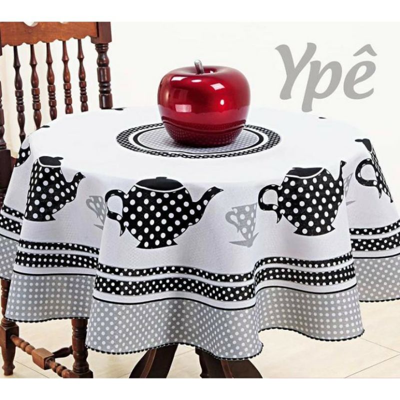 Toalha De Mesa Redonda Estampada Cozinha 140 x 140 CM em Oferta na Shopee