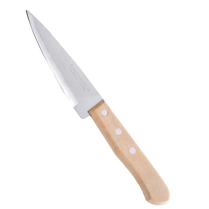 Faca De Cozinha Em Aço Carbono 5'' Com Cabo De Madeira Blister - Utensílios De Cozinha Simonaggio