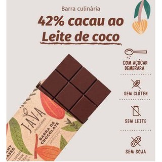 barra de chocolate 42% cacau LEITE DE COCO Vegano, sem glúten leite ou soja - 1KG