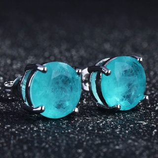 Xillu ⭐ Paraiba Brincos De Prata De Safira 925 Para Mulheres Acessórios De Moda Coreano Jóias Do Parafuso Prisioneiro Vintage Homens