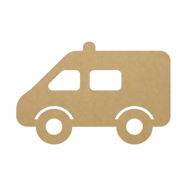 Kit Recortes em Mdf Cru - Carrinho - Aplique 6cm - 0108apl