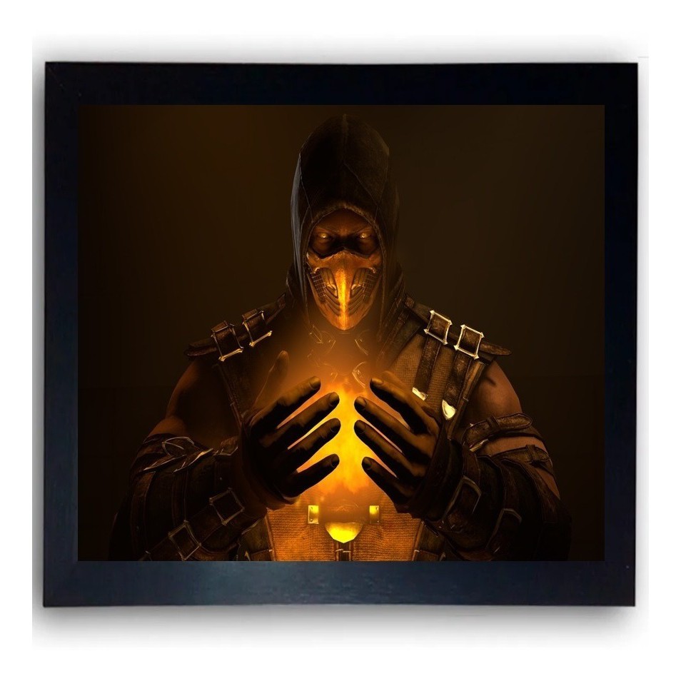 Quadro Game Mortal Kombat Moldurado