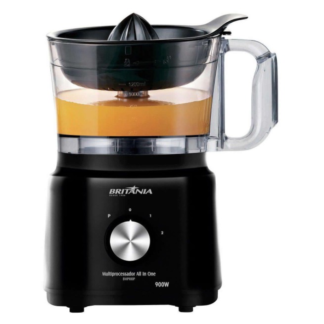 Detalhes do Multiprocessador Britânia All In One 900W BMP900BP Black Turbo Liquidificador Preto 220v