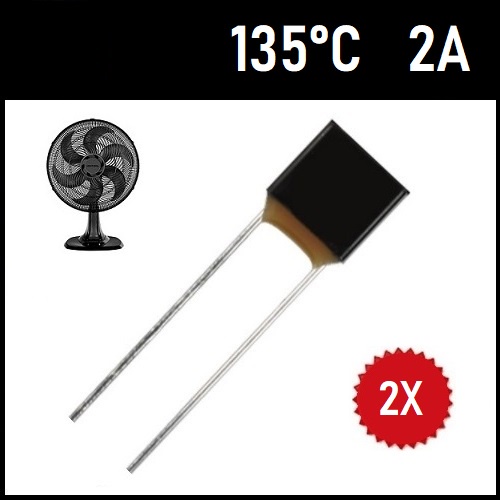 2 Fusível Térmico 2A 135 Graus 135C 135°C 250V