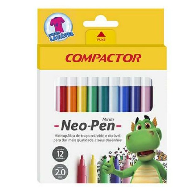 canetinha compactor Mirim 12 cores em Oferta na Shopee