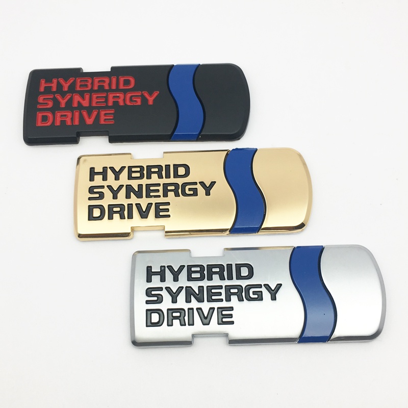 3D Estilo Do Carro Híbrido Sinergia Drive Metal Adesivos De Emblema Auto Decalque Para Toyota Prius Camry Coroa Auris Ra