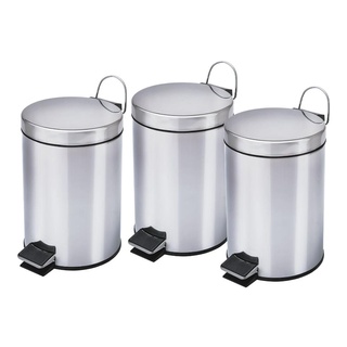 Kit 3 lixeiras aço inox de 3 litros Travel Max em Oferta na Shopee