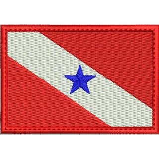 PATCH BORDADO BANDEIRA ESTADO DO PARÁ oficial e negativa 8x5,5cm com carrapicho, para costurar ou termocolante