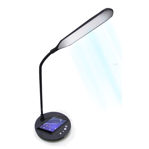 Luminária LED flexível Vivitar PWRFL com base para carga sem fio de Smartphone - Branca