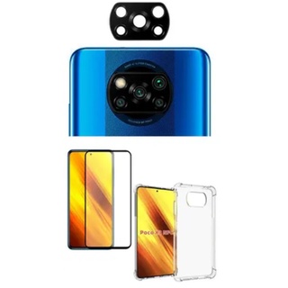 Kit Película De Vidro 9D Xiaomi Poco X3 + Capa Capinha Anti Shock+ Pelicula Camera 3D