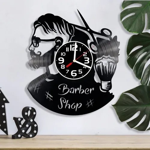 Barbearia 31 - Relógio Disco De Vinil Decoração
