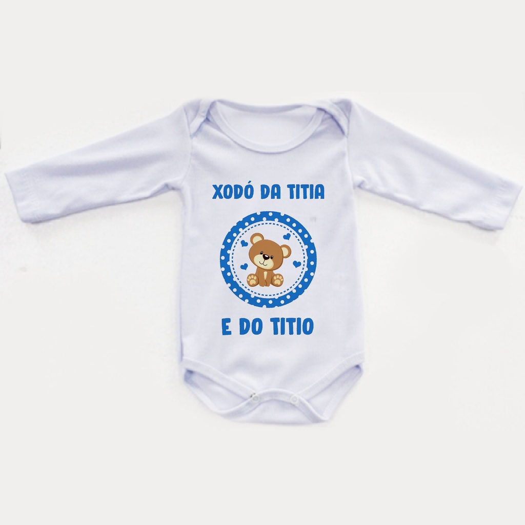 Body infantil Manga longa bebê criança Roupinha Frio Xodó da Tia e do tio