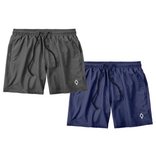 Kit 2 Shorts Bermudas Liso Lisa Masculino Tactel elastano Básico Academia Treino Praia com 2 bolsos em Oferta na Shopee