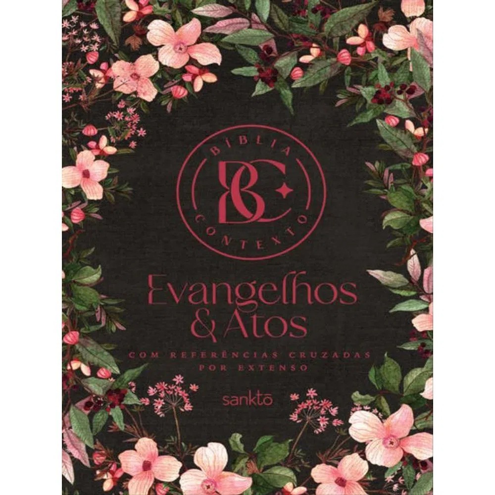 Bíblia Contexto NVT | Evangelhos e Atos | Referência Cruzada | Floral em Oferta na Shopee