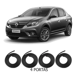 Kit Borracha Vedação 4 Portas Logan 2013 2014 2015 2016 2017
