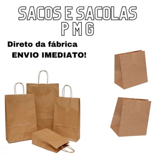 Sacola Kraft Papel Delivery Entrega Grande 100 Unidades em Oferta na Shopee