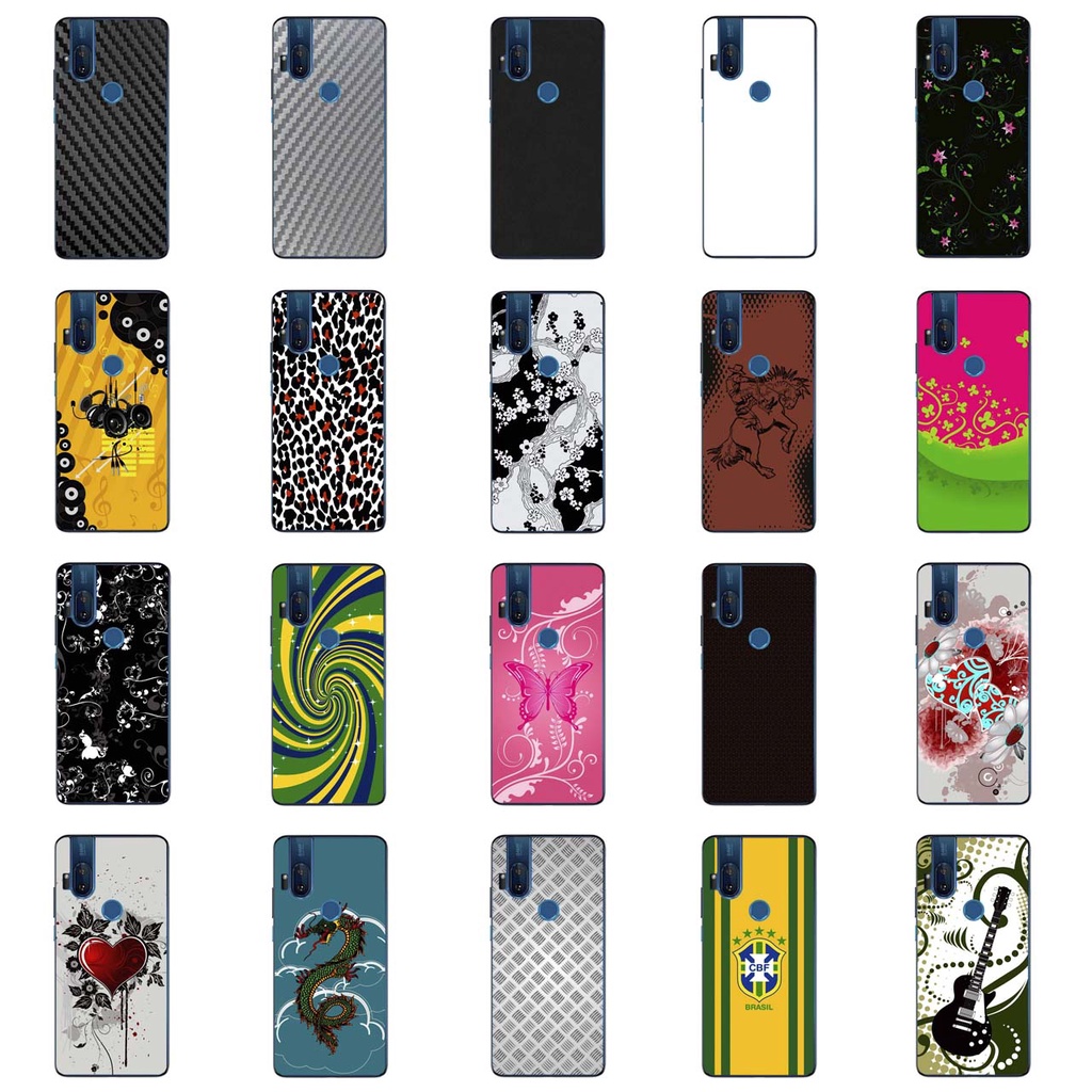Capa Adesivo Skin349 a 368 Verso Para Motorola One Hyper