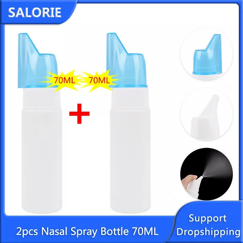 70 ml 2Lavagem Nariz Limpo Nasal Irrigator Nasal Wash Cleaner Spray Pote Neti Rinse Nariz Limpo Tratamento Sinusite Louinitis Protable Viagem