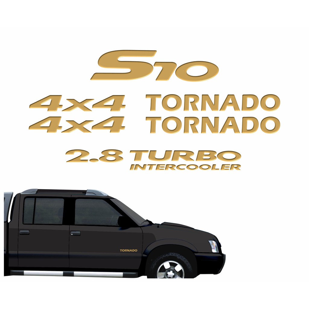 Kit Adesivos S10 Tornado 4x4 2.8 Turbo Resinado Dourado R809