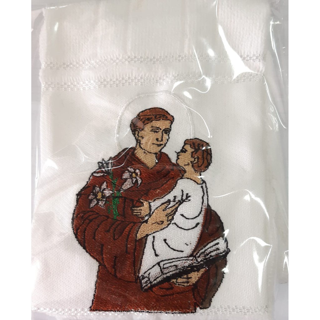 Lembrancinha Toalha de Lavabo Luxo Bordada Santo Antônio Padroeiro