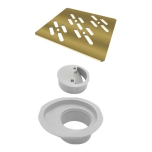 Ralo Grelha 10cm Quadrado Gold -novii Ralo Linear