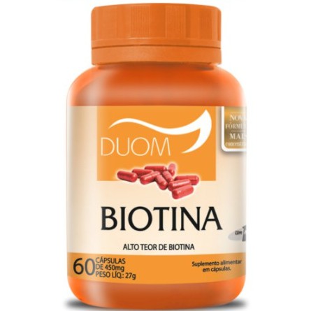 Biotina Vitamina B7 1 Cápsula Ao Dia - Saúde do Cabelo, Pele e Unhas Duom 60 Capsulas @ @