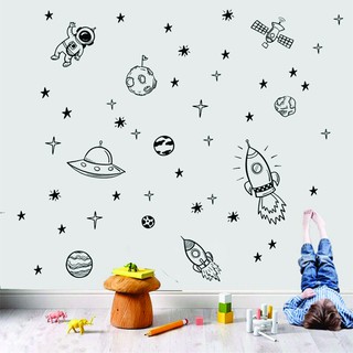 Kit Adesivos Astronauta, Espaço, Foguete, Estrelas, Adesivo de Parede