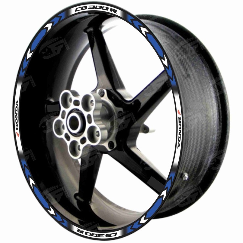Adesivo Friso Refletivo Roda Moto Honda CB 300R CB300R CB 300 R M01 azul