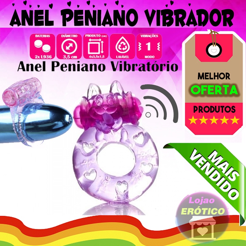 Anel peniano vibratório com Vibrador sex shop 1801- Jeito Sexy shop Produtos eróticos no atacado e revenda pessoal