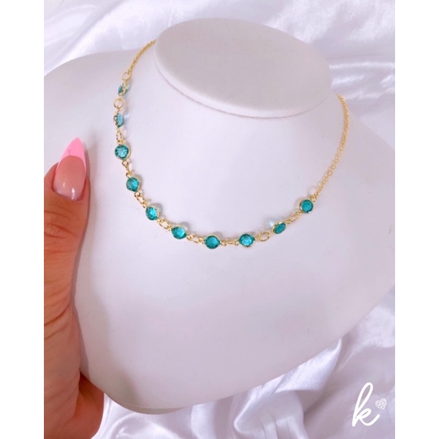 CHOKER COLAR TIFFANY FOLHEADO OURO 18k FEMININO