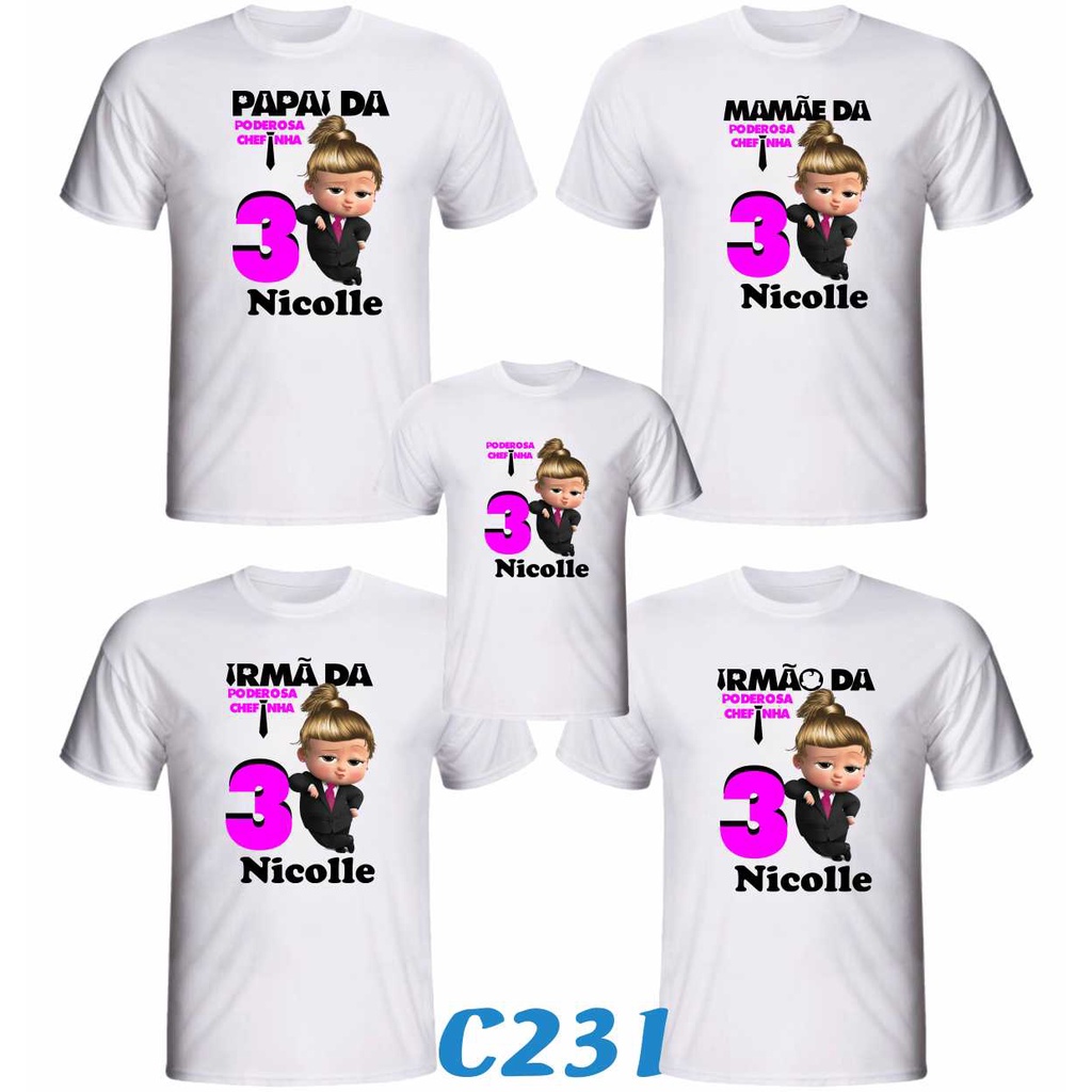 Kit 8 Camisetas Personalizada A Poderosa Chefinha para aniversário ou festa temática