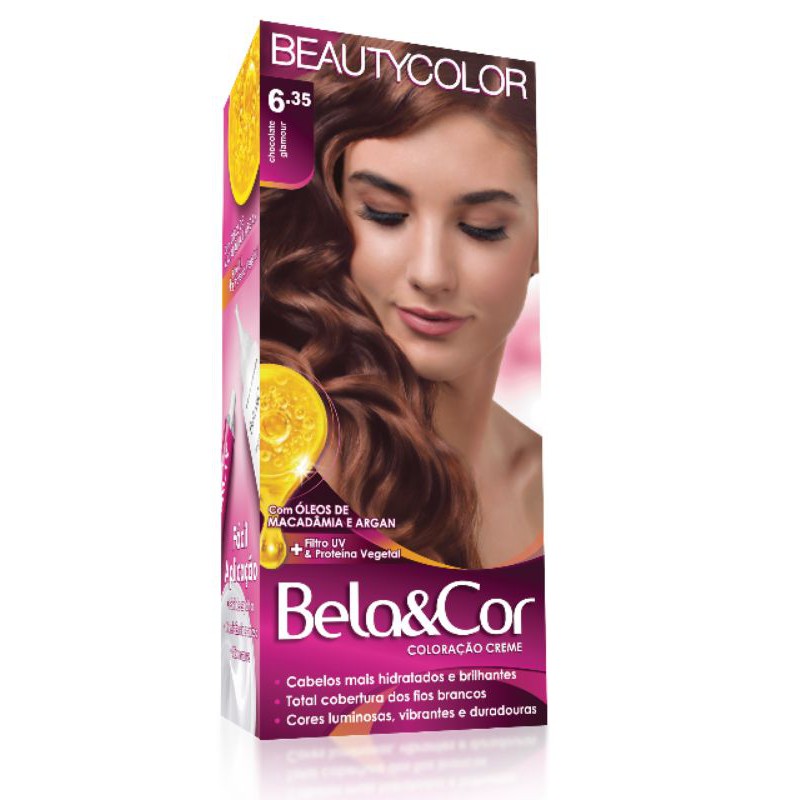 Tinta De Cabelo Beauty Color Bela Cor 6 35 Chocolate Glamour Shopee Brasil