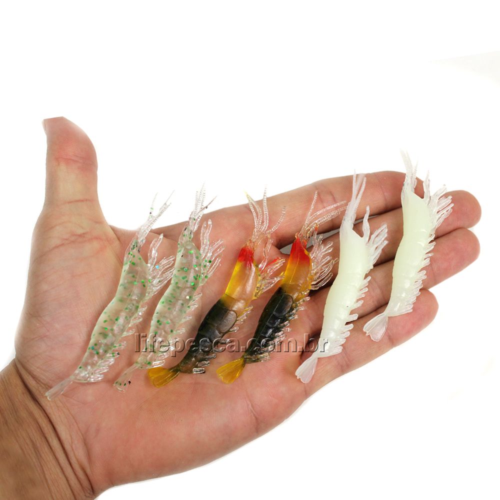 Isca Artificial Camarão Realístico Soft Cmik  7cm - 6 Peças