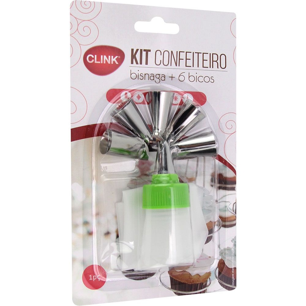 Kit Confeiteiro Saco em PVC + 6 Bicos em Aço Inox Para Confeitar Decorar Bolos