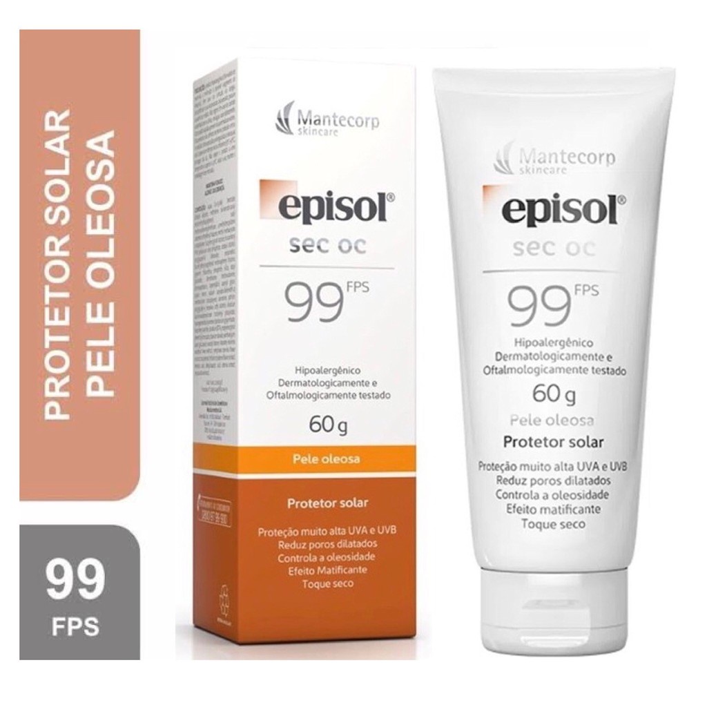 Episol Sec Fps 99 Pele Oleosa Toque Seco 60g | Shopee Brasil