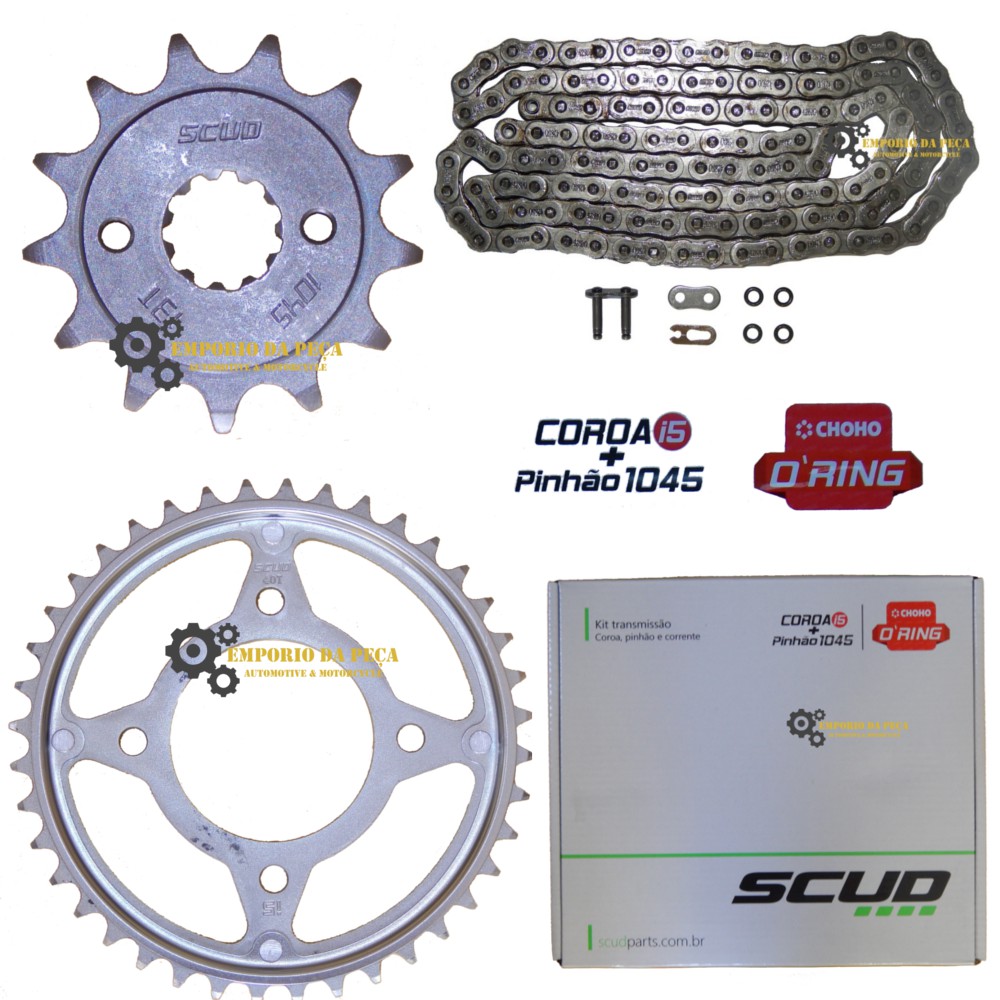 Kit Relação Transmissão Tração para Cb 250f Twister 2016 em Diante Scud Com Retentor