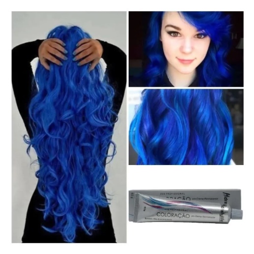Tinta Cabelo Azul Royal Coloração 60g Hidratylife Mairibel em Oferta na Shopee