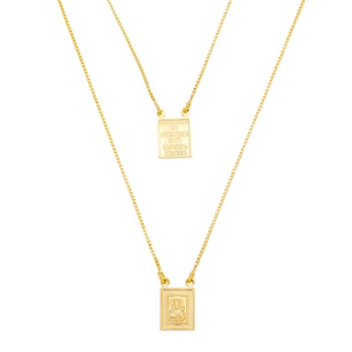 Colar Escapulário (M) Amoeto Semijoia Banho Ouro 18k