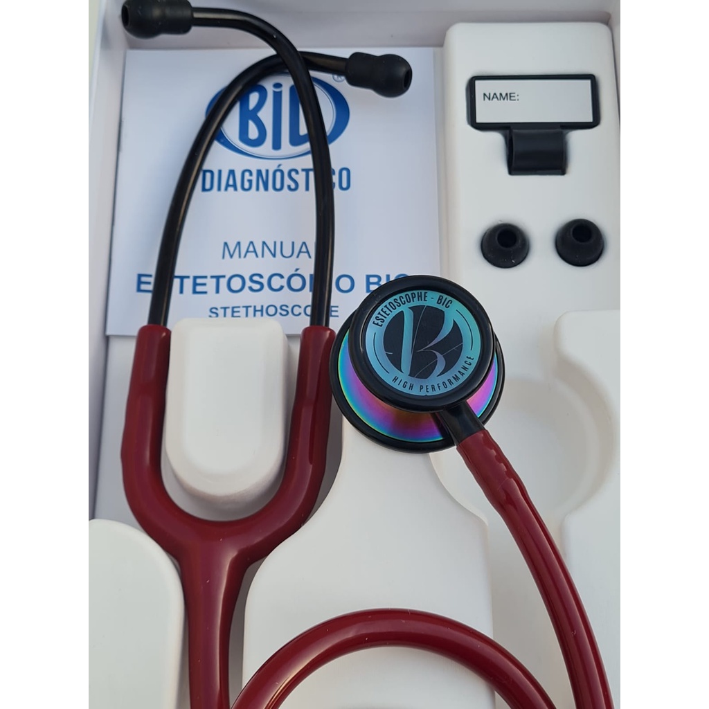 Estetoscópio BIC Eternity Adulto e Pediátrico Inox Duplo - Vinho Rainbow em Oferta na Shopee
