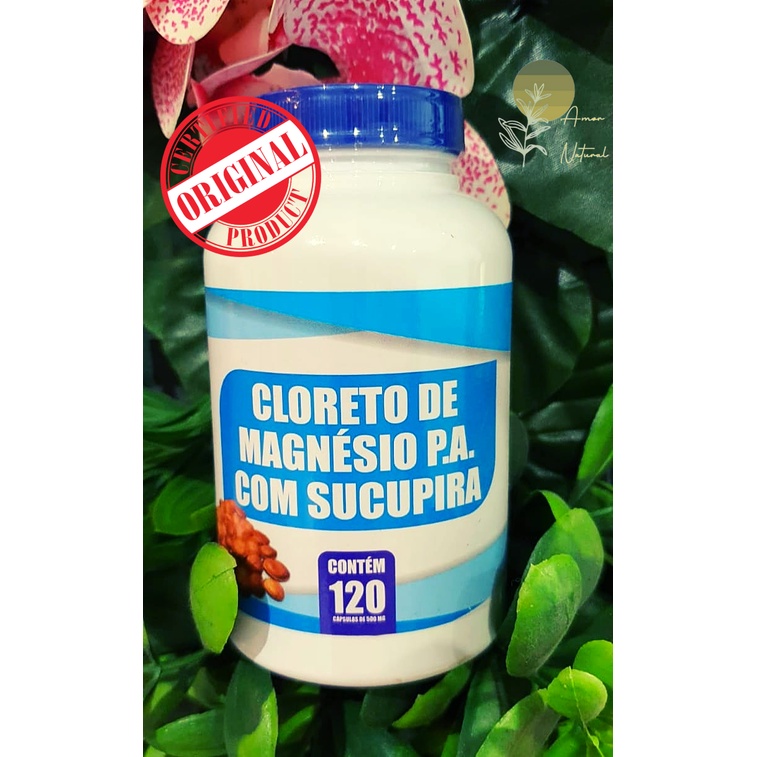 Cloreto de Magnésio P.A + Sucupira 120 Cáps 500 mg