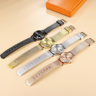 Feminino Ouro Prata Malha Amor Coração Dial Relógios De Pulso Das Mulheres De Aço Quartzo Relogio em Oferta na Shopee