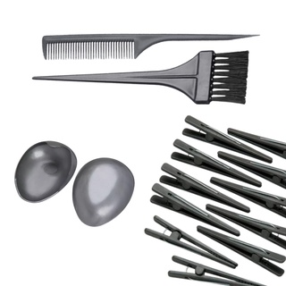Kit Simples para Tintura com Pincel, Pente, Protetor de orelha e 12 Clips