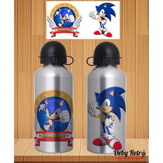 Garrafa Sonic personalizada com nome, Squeeze alumínio 500ml Sonic, sonic, squeeze sonic