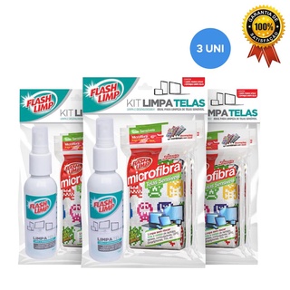 Kit Limpa Telas Estampas Sortidas Kit 3 Uni KIT0528 Flash Limp